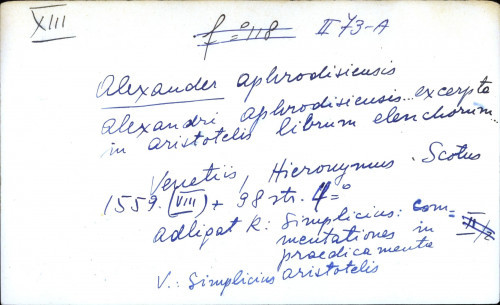 Alexandri Aphrodisiensis ... excerpta in Aristotelis librum elenchorum