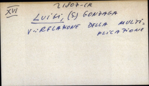 Luigi, (s.) Gonzaga - opća uputnica