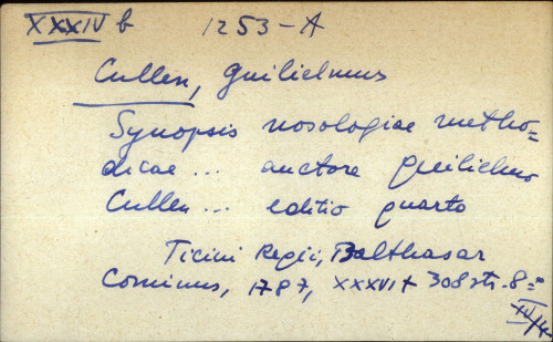 Synopsis nosologiae methodicae ... auctore Guilielmo Cullen