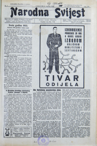 Narodna svijest, 1933/1