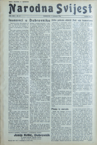 Narodna svijest, 1940/41