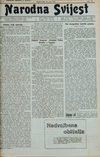 Narodna svijest, 1924/27