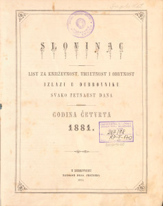 Slovinac 1881/kazalo