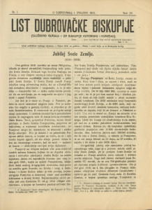 List Dubrovačke biskupije 1920/1