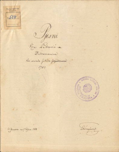 Pjesni Vize Petrovica : Dubrovcanina koi xivase godišta Gospodinova 1750.