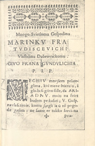 Ariadna : tragedia / gosp. Giva Frana Gunculichia, vlastelina Dubrovackoga
