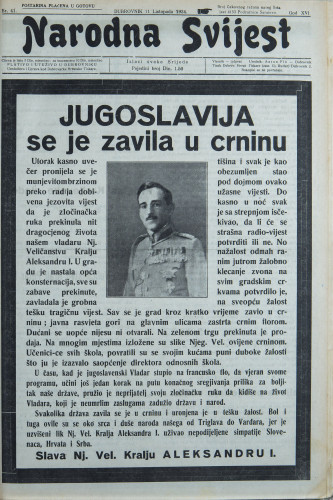 Narodna svijest, 1934/41