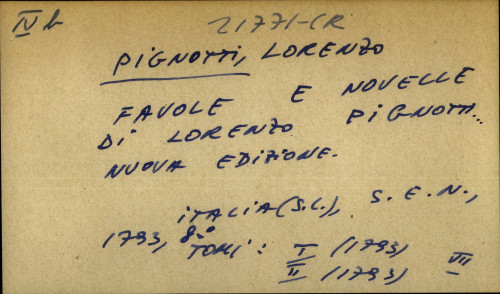 Favole e novelle di Lorenzo Pignotti… nuova edizione.