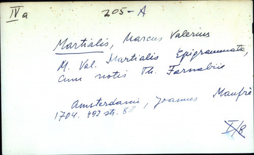 M. Val. Martialis Epigrammata, cum notis Th. Farnabiie