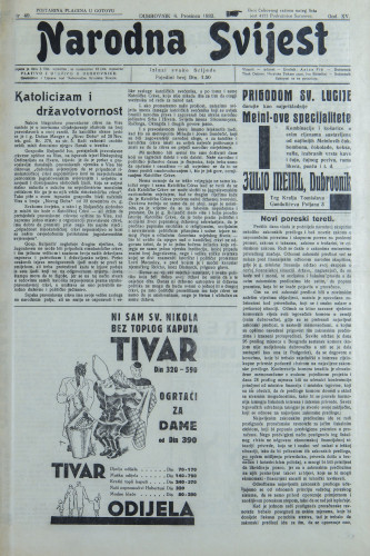 Narodna svijest, 1933/49