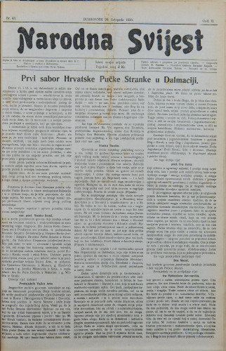Narodna svijest, 1920/43