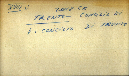 Trento - concilio di - opća uputnica