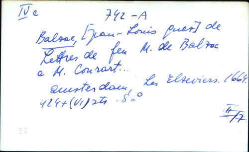 Lettres de feu M. de Balzac e M. Conrart ...