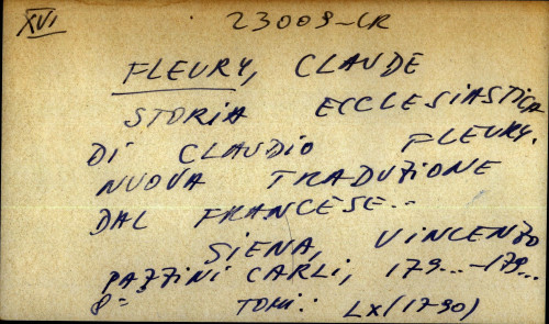 Storia ecclesiastica di Claudio Fleury ... nuova traduzione dal francese