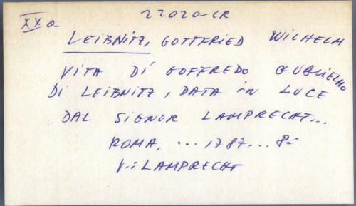 Vita di Goffredo Guglielmo di Leibnitz, data in luce dal signor Lamprecht - UPUTNICA