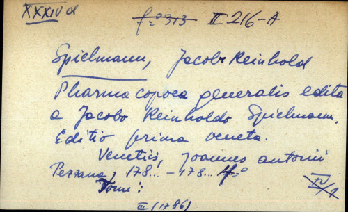 Pharmacopea generalis edita a Jacobo Reinholdo Spielmann