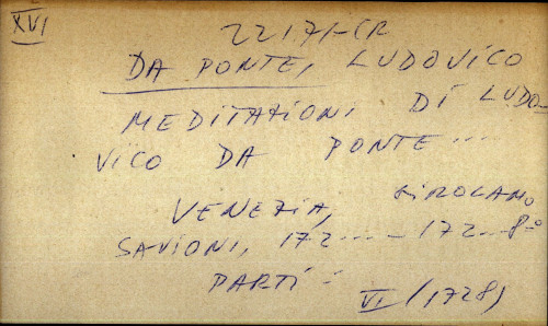 Meditazioni di Ludovico Da Ponte