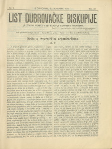 List Dubrovačke biskupije 1920/11