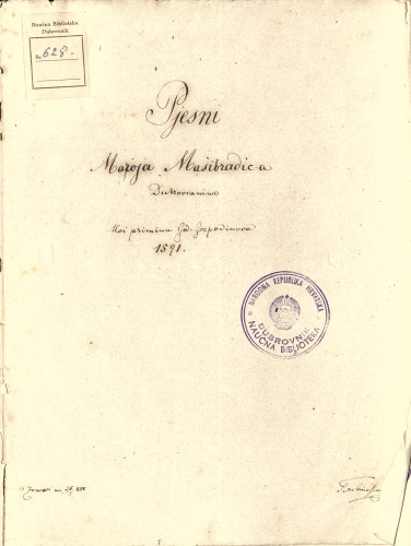 [Mažibradićev zbornik Dubrovačke lirike XVI.-XVII. stoljeća]