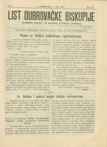 List Dubrovačke biskupije 1920/7