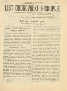 List Dubrovačke biskupije 1920/3