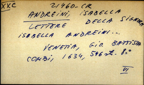 Lettere della signora Isabella Andreini ...