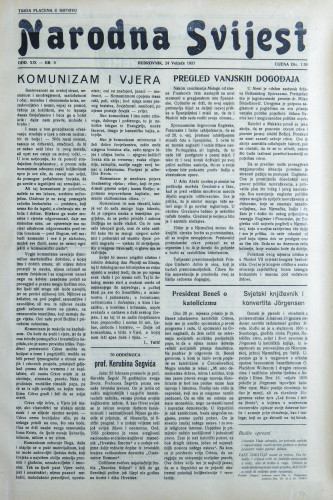 Narodna svijest, 1937/8