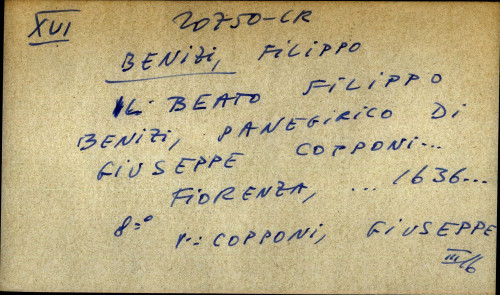 Il beato Filippo Benizi, panegirico di Giuseppe Copponi - UPUTNICA