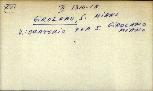 Girolamo, s. Miano - UPUTNICA