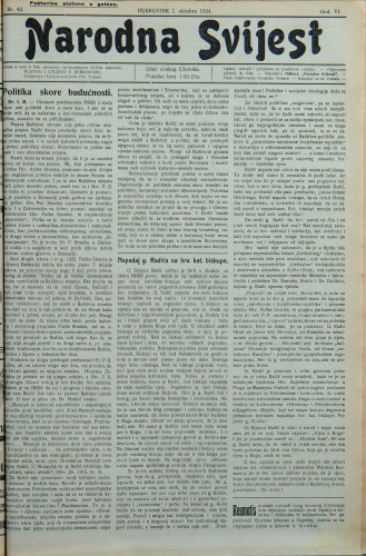 Narodna svijest, 1924/42
