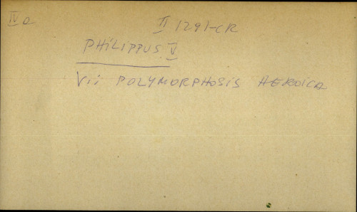 Philippus V - opća uputnica