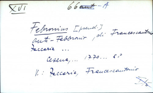 Anti-Febbronio, di Francescantonio Zaccaria ... - UPUTNICA