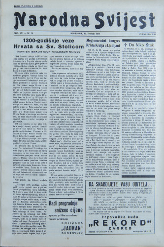 Narodna svijest, 1939/16