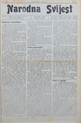Narodna svijest, 1921/22