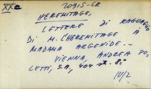 Lettere di raguaglio di M. L'Heremitage a madama Argenide...