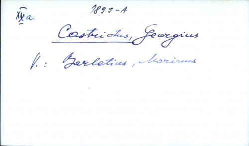 Castriotus, Georgius - OSOBNA UPUTNICA