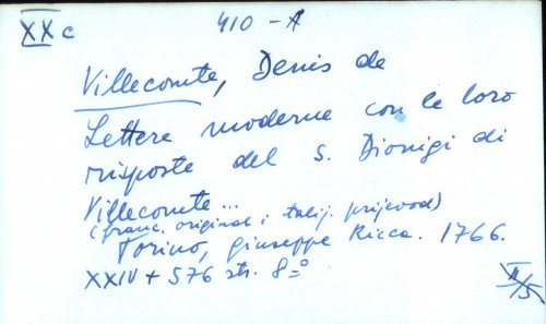 Lettere moderne con le loro risposte del S. Dionigi di Villecomte ...