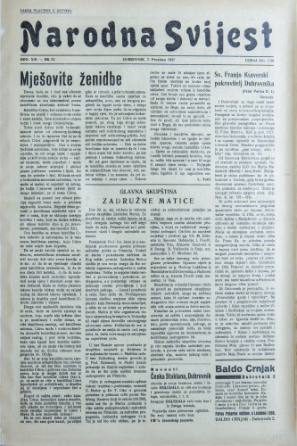 Narodna svijest, 1937/52