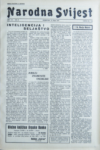 Narodna svijest, 1937/41