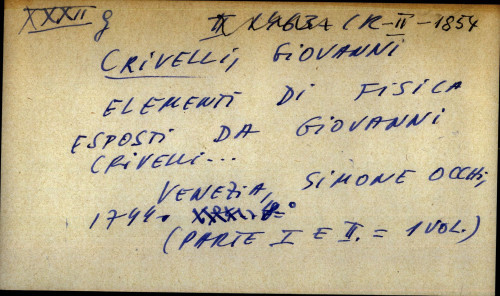 Elementi di fisica esposti da Giovanni Crivelli ...