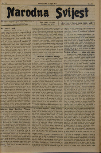 Narodna svijest, 1922/18