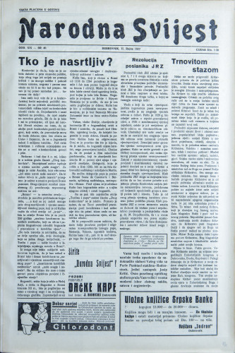 Narodna svijest, 1937/40