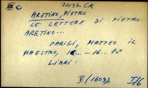 Le lettere di Pietro Aretino