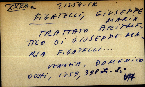 Trattato aritmetico di Giuseppe Maria Figatelli