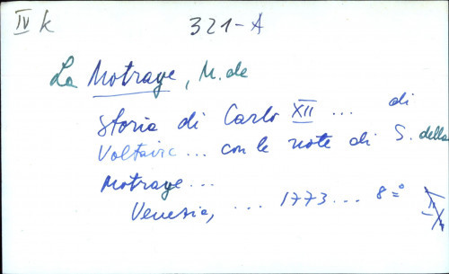 Storia di Carlo XII ... di Voltaire ... con le note di S. della Motraye ...