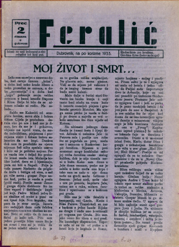 Feralić/Dubrovnik, na po korizme 1933.