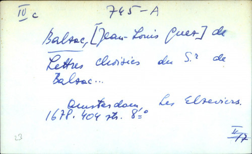Lettres choisies du Sr. de Balzac ...