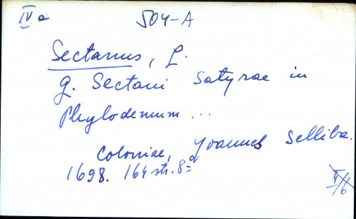 Q. Sectani Satyrae in Phylodemum ...