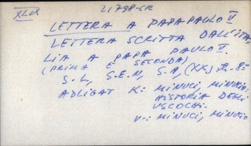 Lettera scritta dall' Italia a papa Paulo V (prima e seconda)